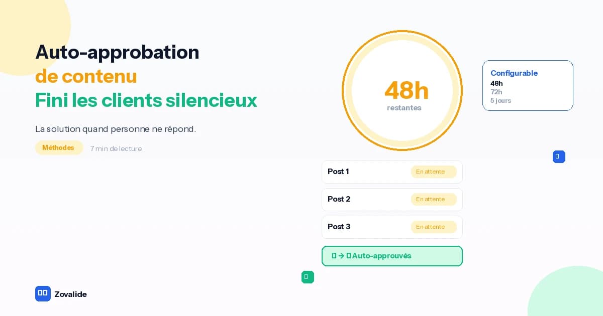 Auto-approbation de contenu : la solution quand vos clients ne répondent pas