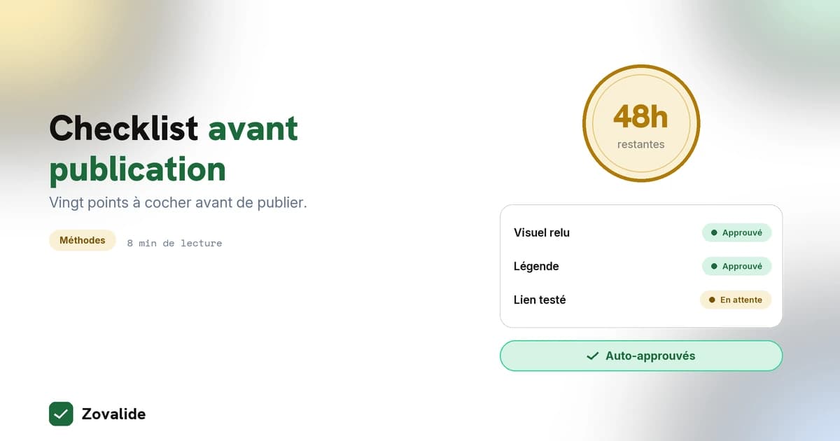 La checklist de validation avant publication d'un post social media