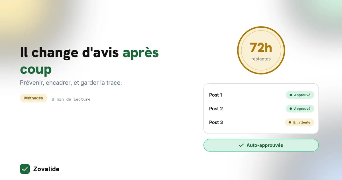 Client qui change d'avis après publication : prévenir et encadrer