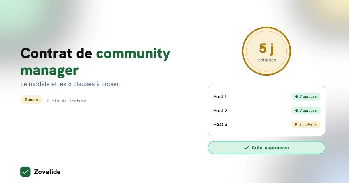 Contrat de community manager freelance : le modèle et les clauses à copier