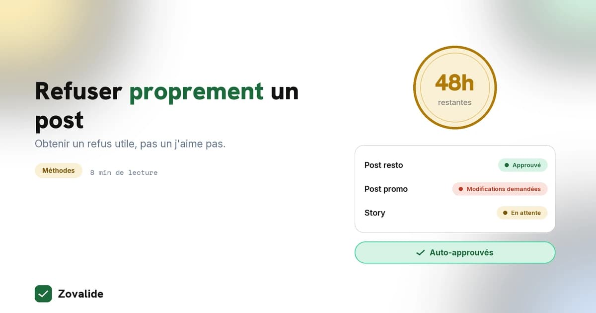 Comment refuser proprement un post côté client (et obtenir un refus utile)