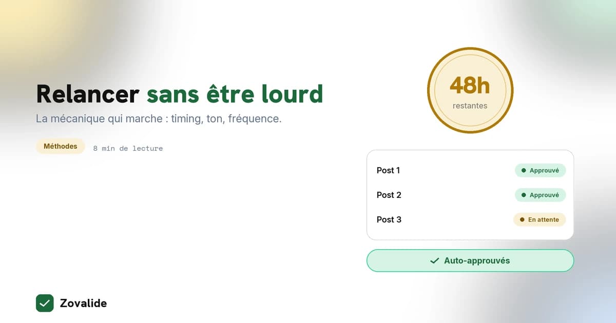 Comment relancer un client sans être lourd : la mécanique qui marche