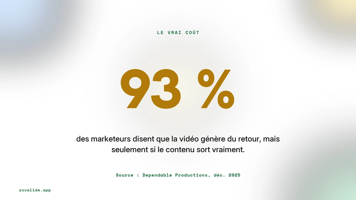 93 pour cent des marketeurs disent que la vidéo génère du retour, mais seulement si elle sort